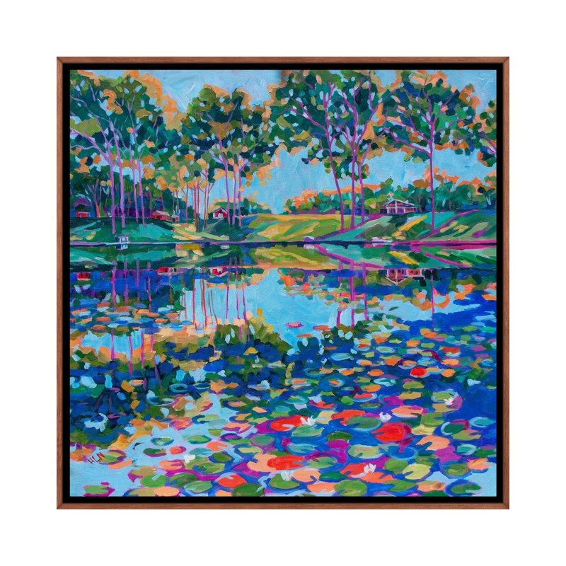 Lily Pads On The Lake, 45.72 cm H x 45.72 cm W x 4.445 cm D, Classic Wood