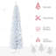 ? Décoration de Noël? Arbre de Noël artificiel enneigé 7 pi, arbre de Noël mince avec branches réalistes et base en plastique