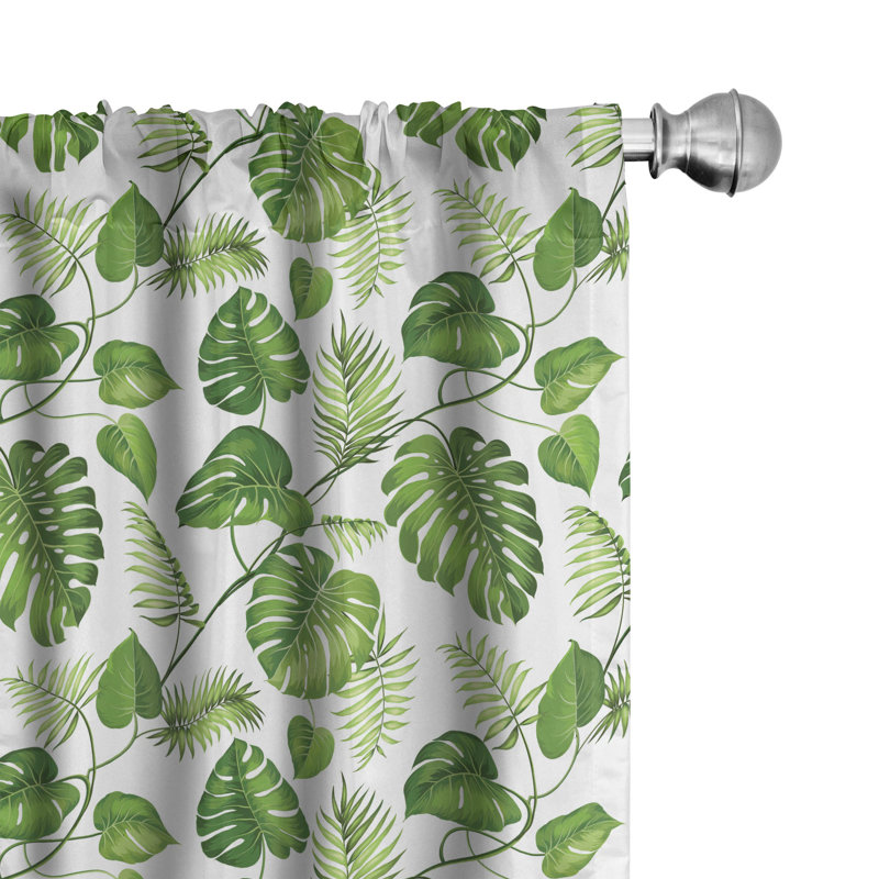 Leaf Semi-Sheer Rod Pocket Curtain Panel, 28" x 95"