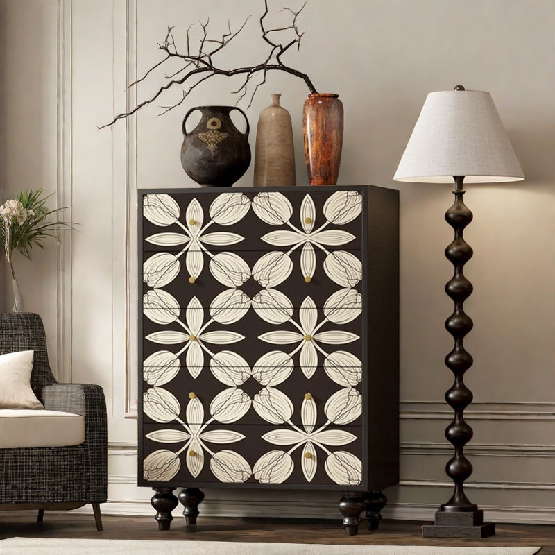Modern Art Solid Wood Accent Chest