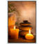 «Zen Stones Massage Spa with Warm Burning Candle», impression verticale sur toile, art mural-124834393-56324661