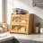 Large Bread Box for Kitchen Counter with Cutting Board, 2-Tier Bamboo Bread Storage Bin with Acrylic Wavy Door Panel