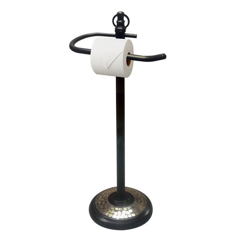Porte-papier hygiénique sur pied, Bronze et ambre