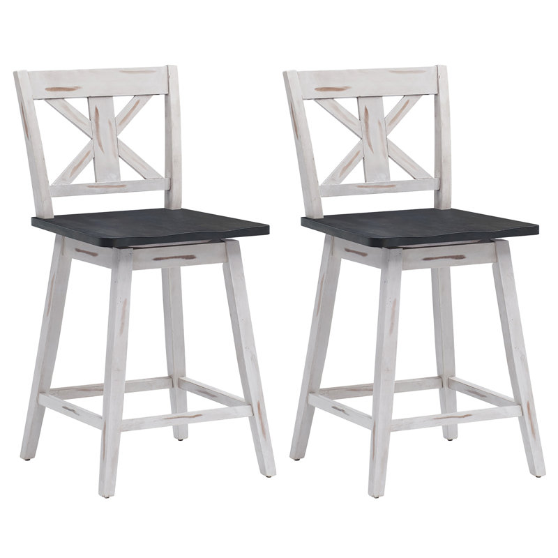 Tabouret Jiaxu, Très grand (siège d'une hauteur de 38 po), Blanc / noir