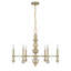 Lustre 6 lumières Crescent en laiton noble