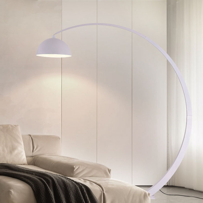 Prismatica | Half Arc Metal Floor Lamp With Brushed Finish | Modern Look For Living Room, Black