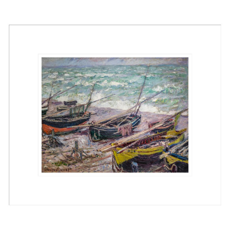Bateaux de pêche par Claude Monet, impression giclée sur cadre, H 13,75 po x l 15,95 po
