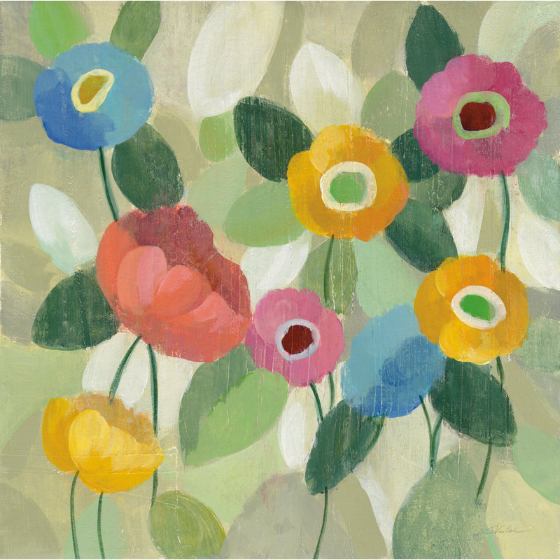 «Fairy Tale Flowers II» par Silvia Vassileva, reproduction, Non, H 12 po x l 12 po x P 1,25 po, Toile encadrée noire