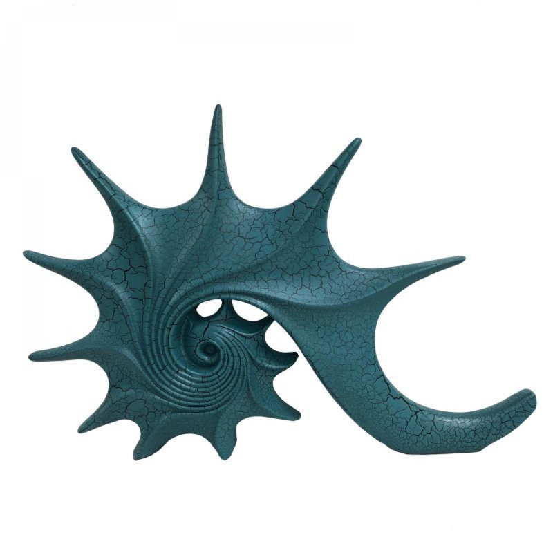 Abstract Blue Resin Sea Shell Figurine