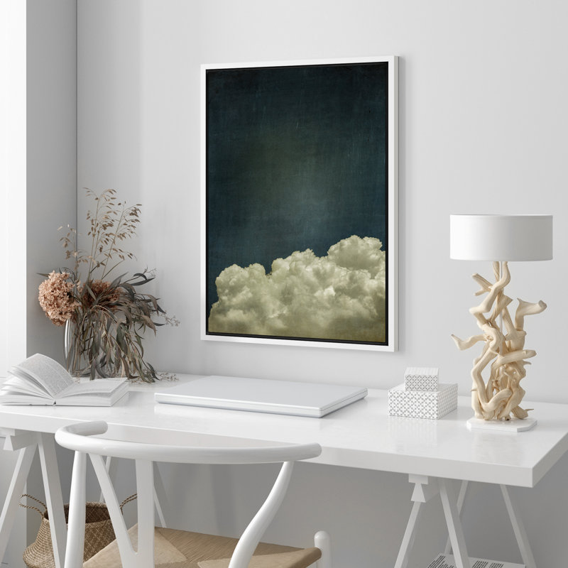 Œuvre de décorations murales minimalistes bleu marine foncé, tons de bicolore 3 - reproduction de cadre flottant sur toile