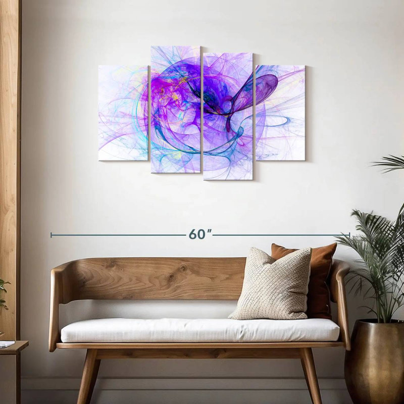 Avery Abstract Purple Strands, 27" H x 43" W