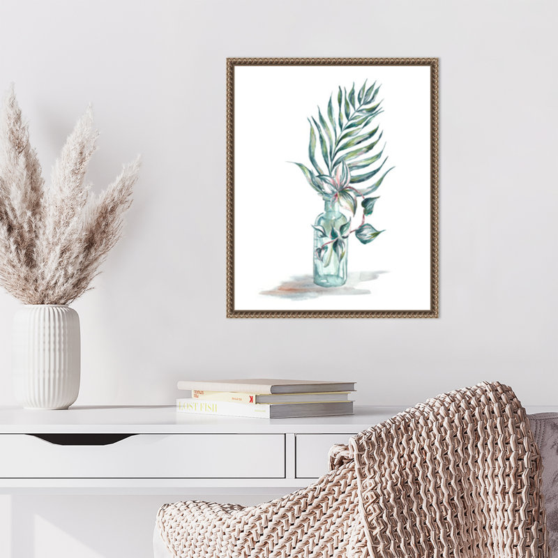 «Island Tropics Frond in Bottle I» par Tre Sorelle Studios, reproduction d'art sur toile encadrée