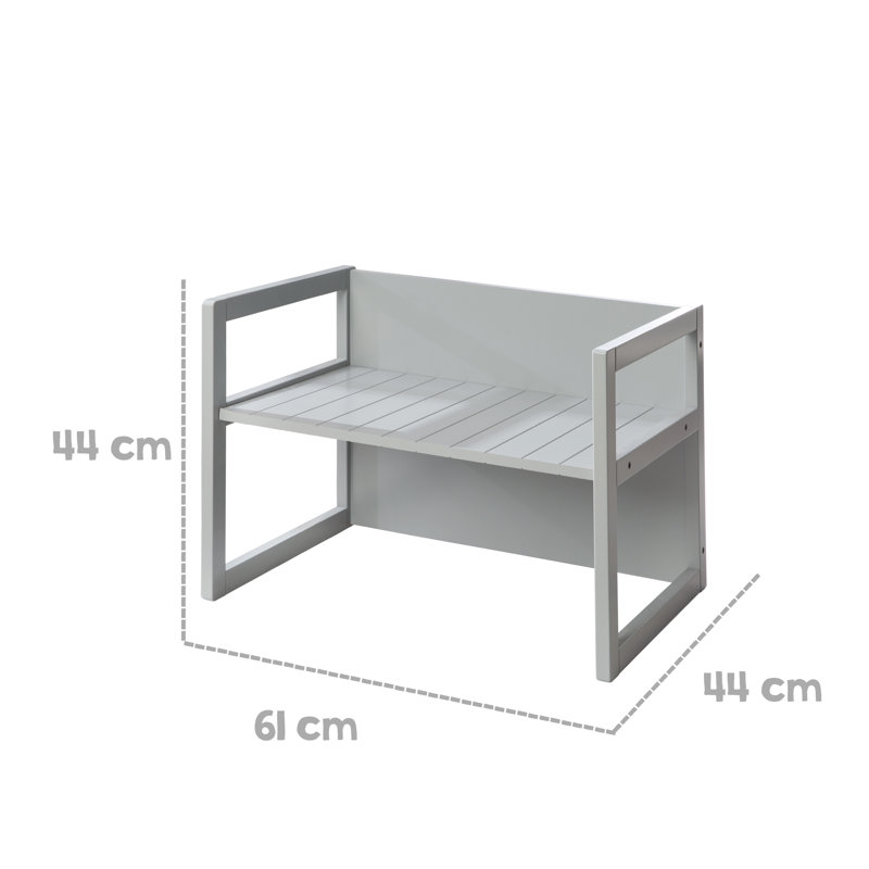 Kids 3 Piece Rectangular Play Table and Chair Set and Bench