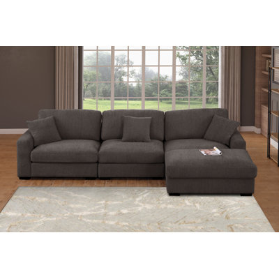 Canapé modulaire en chenille 5 pièces Khailey