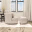 Fauteuil d'appoint pivotant avec repose-pieds de rangement-1025068745