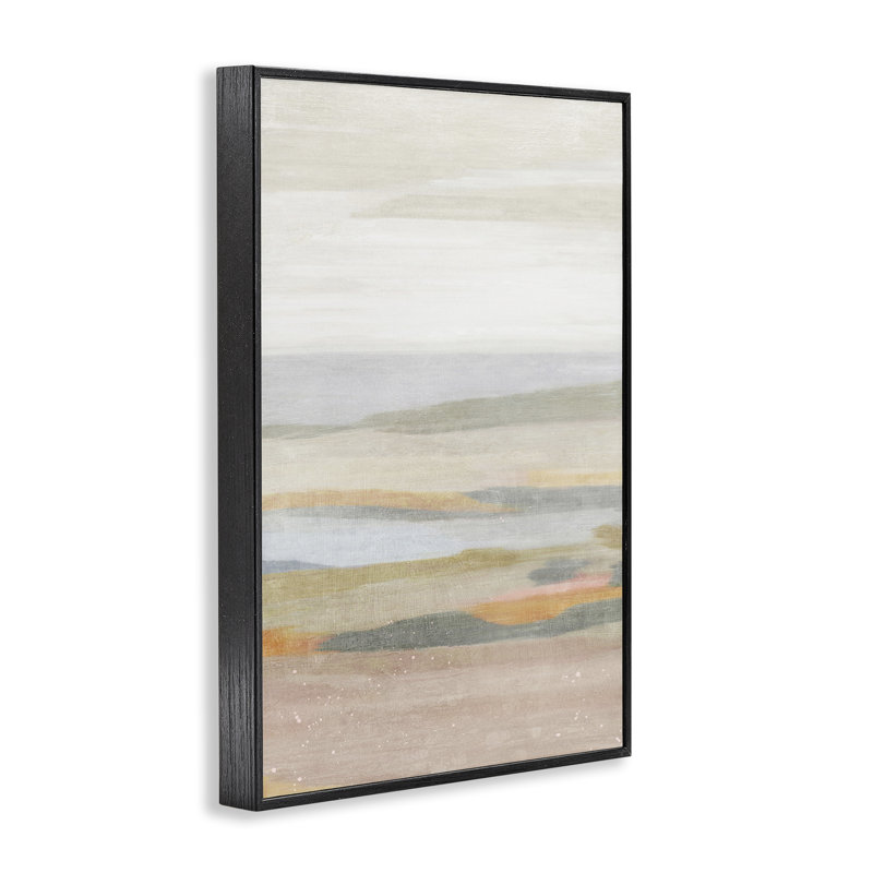 «Calming Neutral Beach», estampe numérique encadrée par Suzanne Nicoll, Giclée encadrée noir minuit, H 18 po x l 12 po