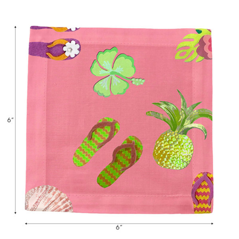 Cotton Blend Square Napkins, Pink