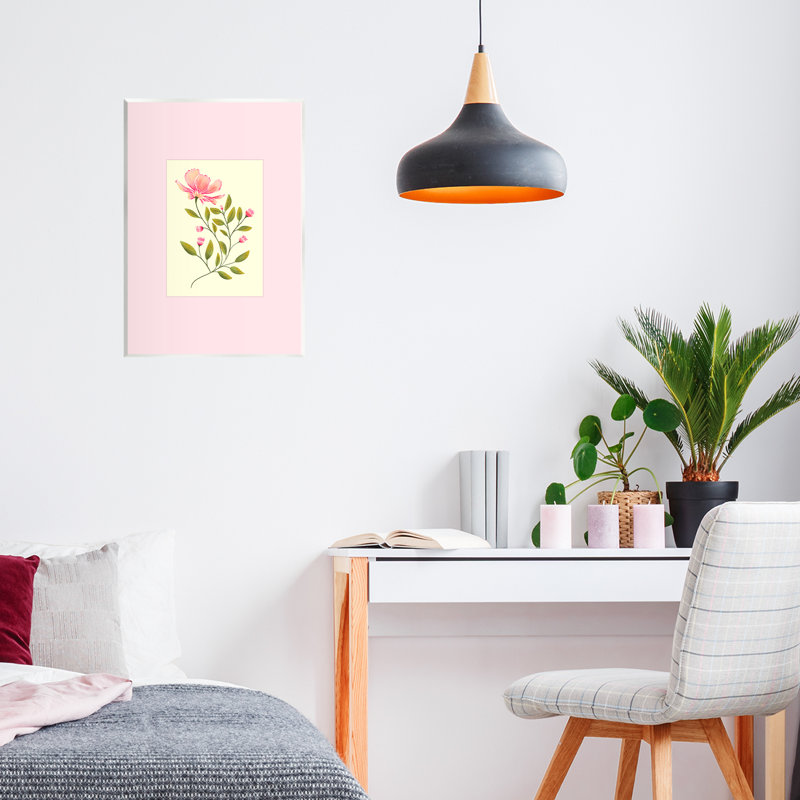 Single Budding Flower Wall Plaque, design by Pooja Dave, 15" H x 10" W