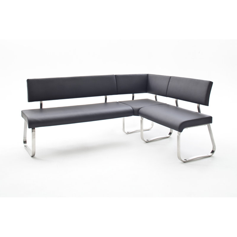 Leigh Polyester Upholstered Bench, Dark grey