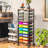 12-Tier Rolling File Cart With Sliding Trays - Wooden Top, Metal Mesh Storage For Office/Home