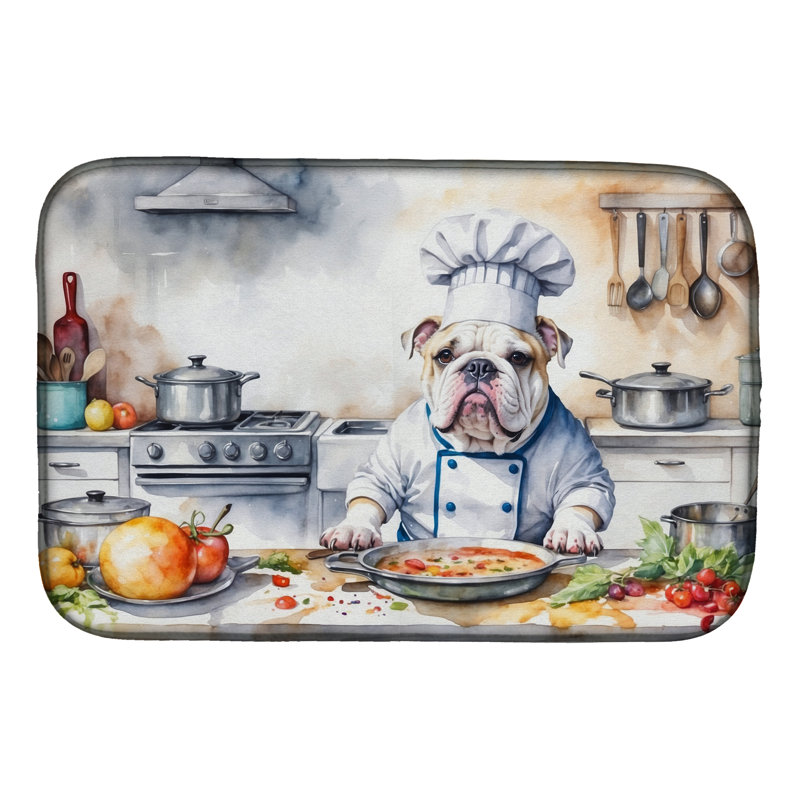 Tapis de séchage English Bulldog The Chef