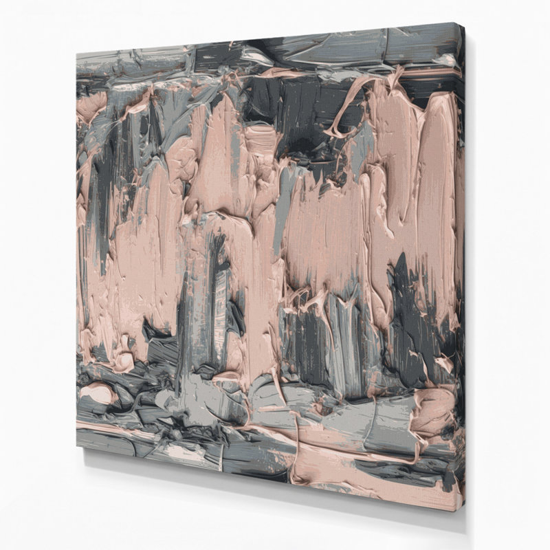 Neo Expressionism 80 Gray Canvas Wall Art, 12" H x 12" W