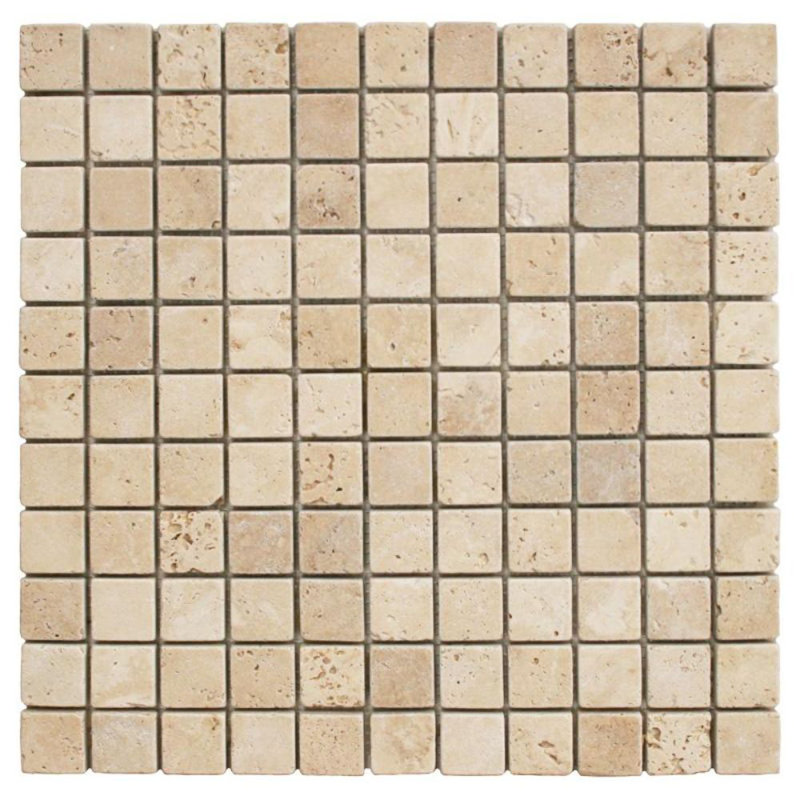 Carreau de mosaïque en mosaïque de travertin 1 po x 1 po