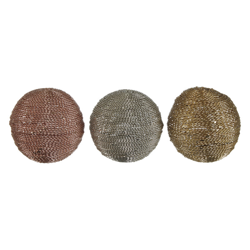 Dunnigan Abstract Figurines & Sculptures, 8cm H x 8cm W x 8cm D, Metallic Gold/Silver/Rose Gold