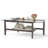 2-Tier Glass Coffee Table w/ Storage Shelf Solid Rubber Wood Legs for Office