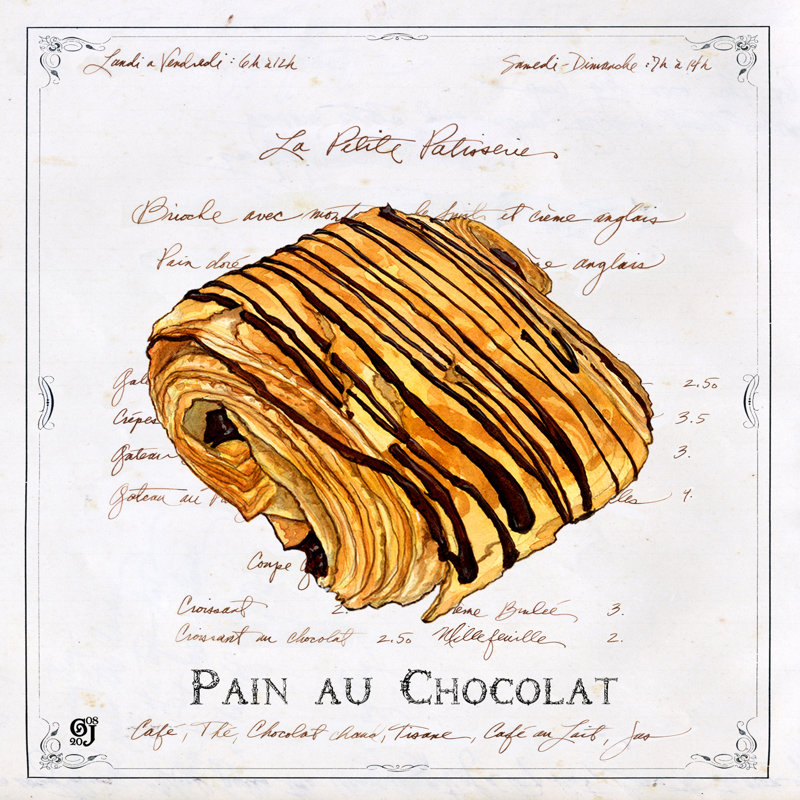 Pain Au Chocolat - Wrapped Canvas Art Prints, 30cm H x 30cm W x 3.8cm D
