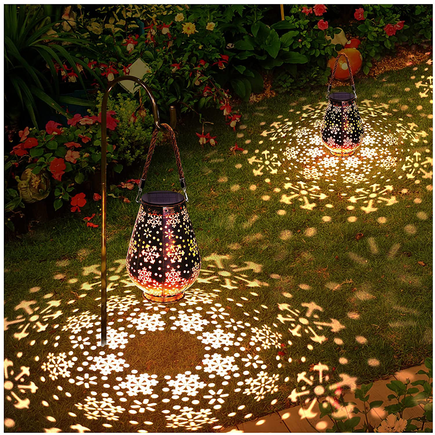 LETMY 7.5'' Solar Powered Integrated LED Outdoor Lantern