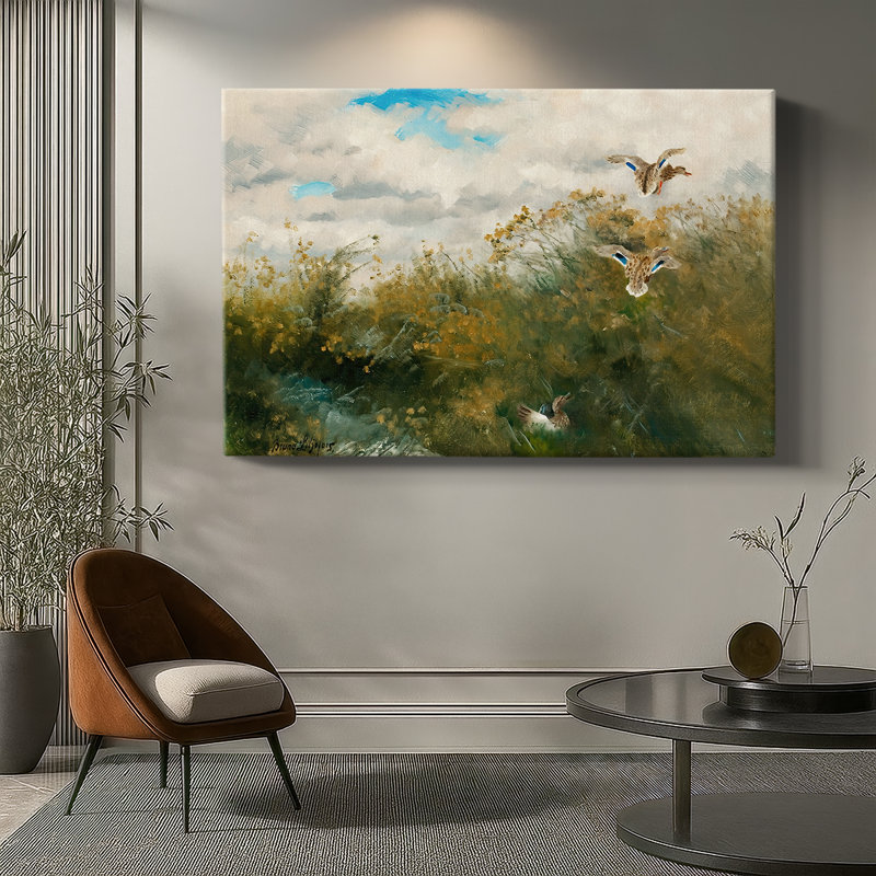 «Mallards in Flight» par Bruno Liljefors, 24 x 36