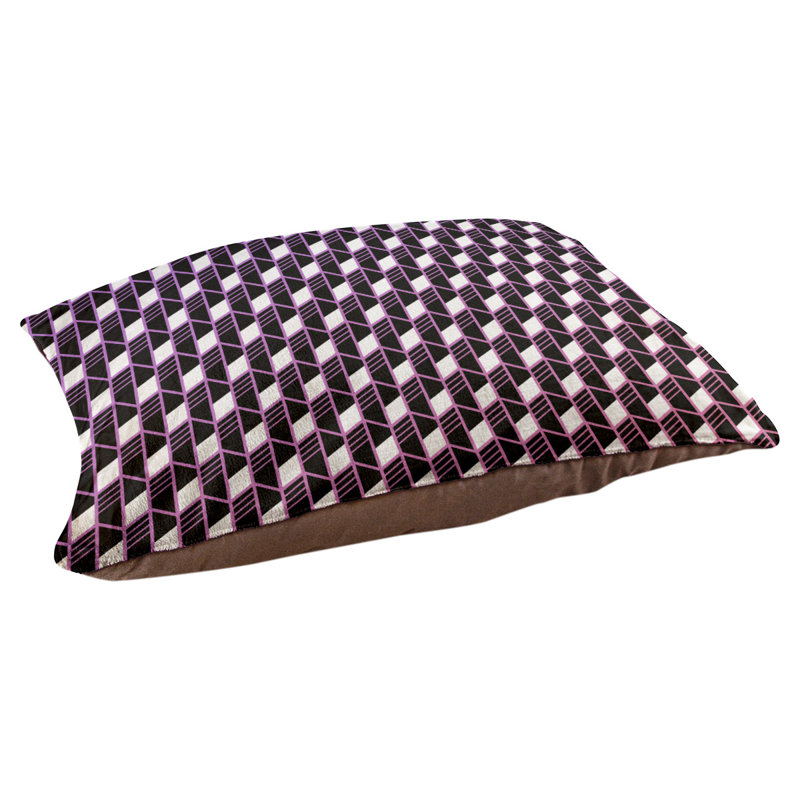 Coussin pour chien Byrge, Moyen (L 29,5 po x P19,5 po x H 9,5 po), Pourpre / Rose / Noir