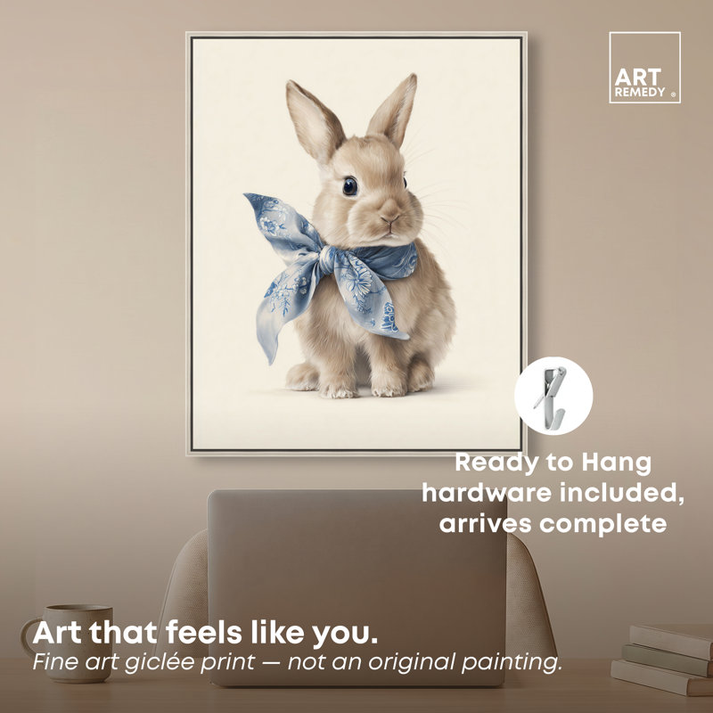Toile Rabbit II, reproduction sur toile encadrée par Art Remedy, cadre argenté, 20 x 24, 21"H x 25"W, Silver Frame
