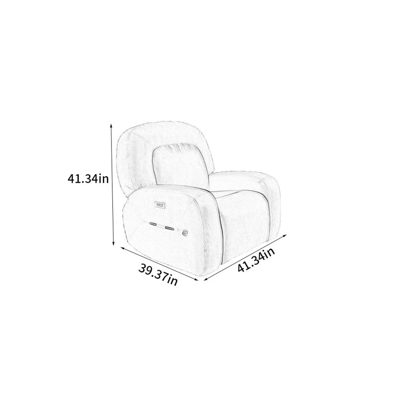 Multi-functional single sofa, Green Microfiber/Microsuede