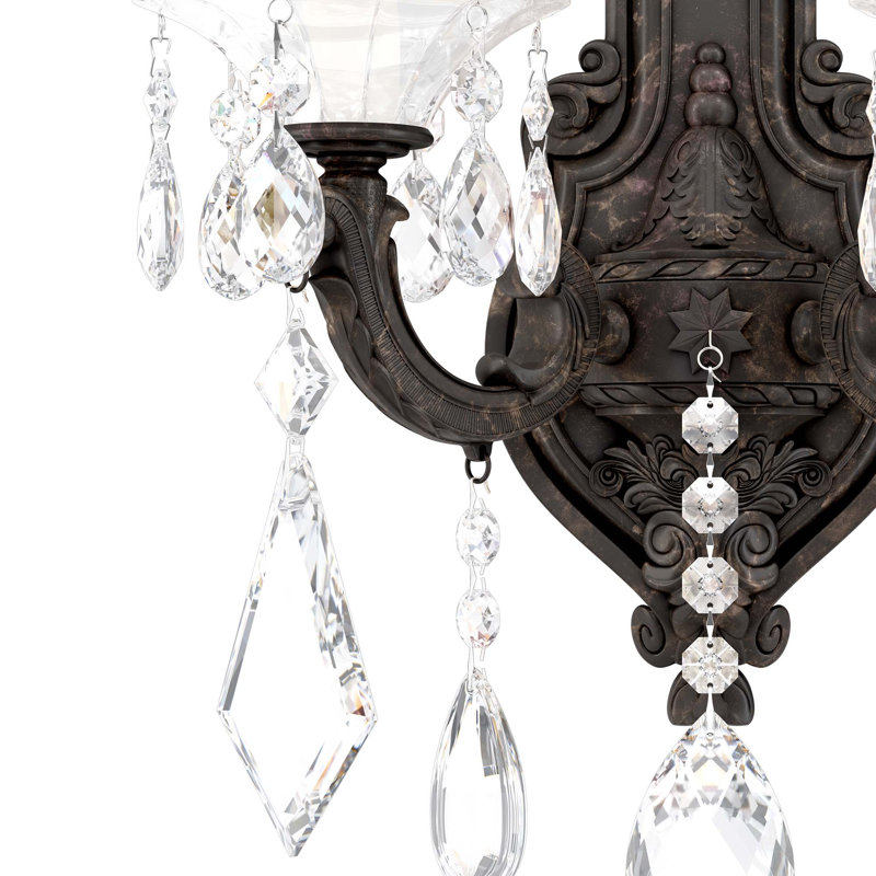 La Scala 2 - Light Candle Wall Light, Heirloom Bronze, Handcut Clear