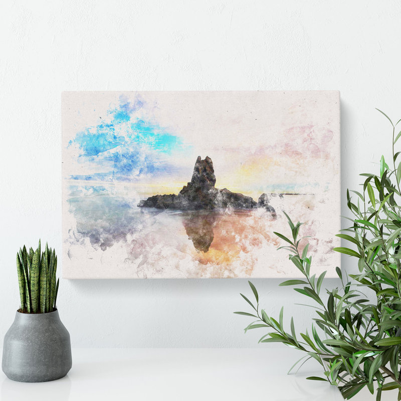 Newport Beach Reflection in Watercolour - Wrapped Canvas, 50cm H x 76cm W x 3cm D