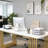 Elegant Executive Desk with Gold Accents