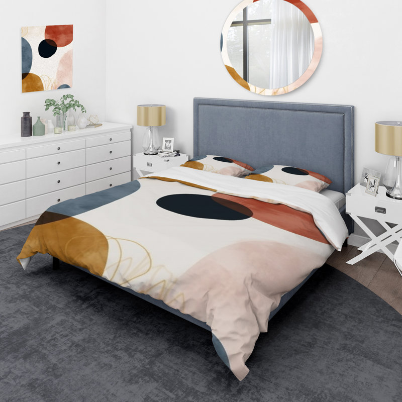 Ensemble de housse de couette beige minimaliste à motif bohème minimaliste 5, Housse de couette pour très grand lit