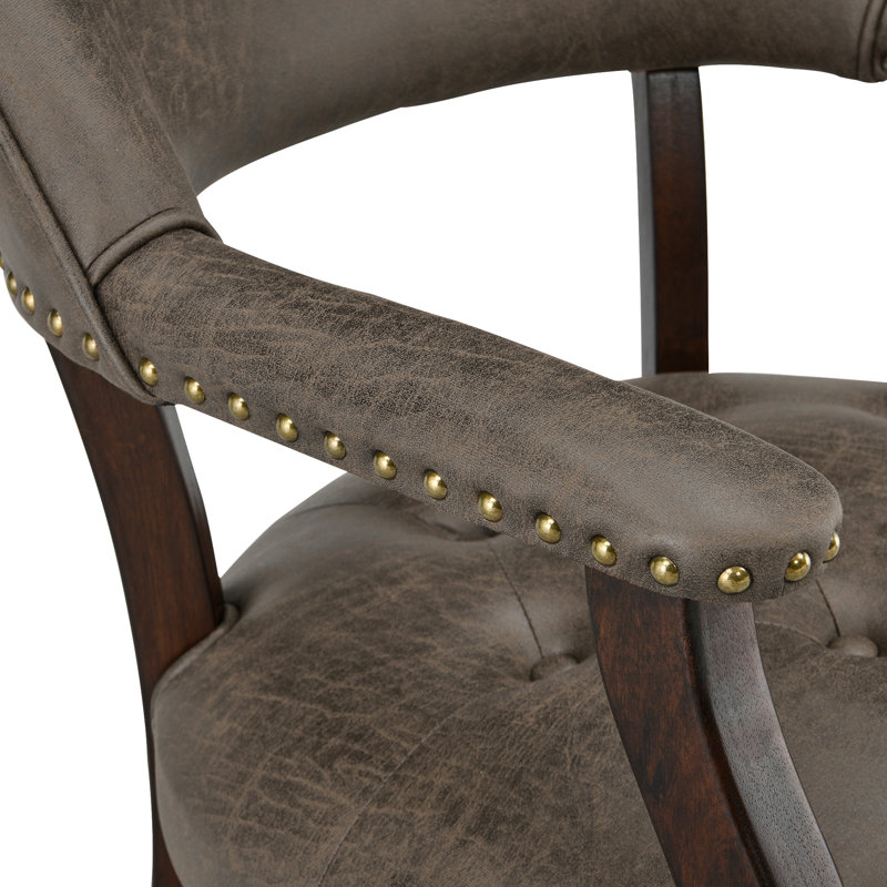 Chaise de poker avec accoudoirs pivotants capitonnés brun foncé LUMera Collection, 1, Distressed brown, Espresso