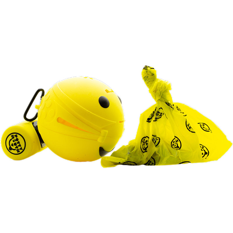 Medium Yellow Silicone Portable Pooper Scooper with Biodegradable Bags