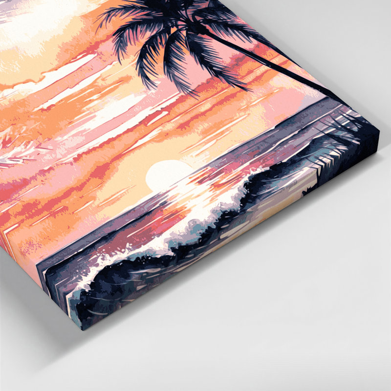 «Hawaiian Tropical Sunrise», art mural sur toile beige, H 11 po x l 14 po