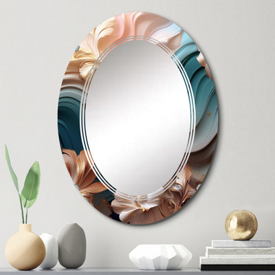 «River Blossoms», rose liquide, art liquide - miroir décoratif fleurs