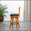 Tabouret pivotant à dossier en X de 24 po de hauteur comptoir, siège en tissu patiné-1122938489-1122938471