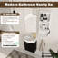 Ensemble de meuble-lavabo simple 16 po avec comptoir en céramique Derwent et support de rangement mural 12 po-4372100