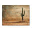 Minimalisme Cactus dans le vent du désert II - Décoration murale en bois de cactus floral - sur bois de pin naturel-1367220771