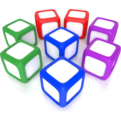 Dry Erase Dice Set Of 8-2x2 Inches Multipurpose Colorful Write On Wipe Off Dry Erase Blocks Blank Dice To Draw Letters Numbers And Much More Educational Classroom Supplies For Kids