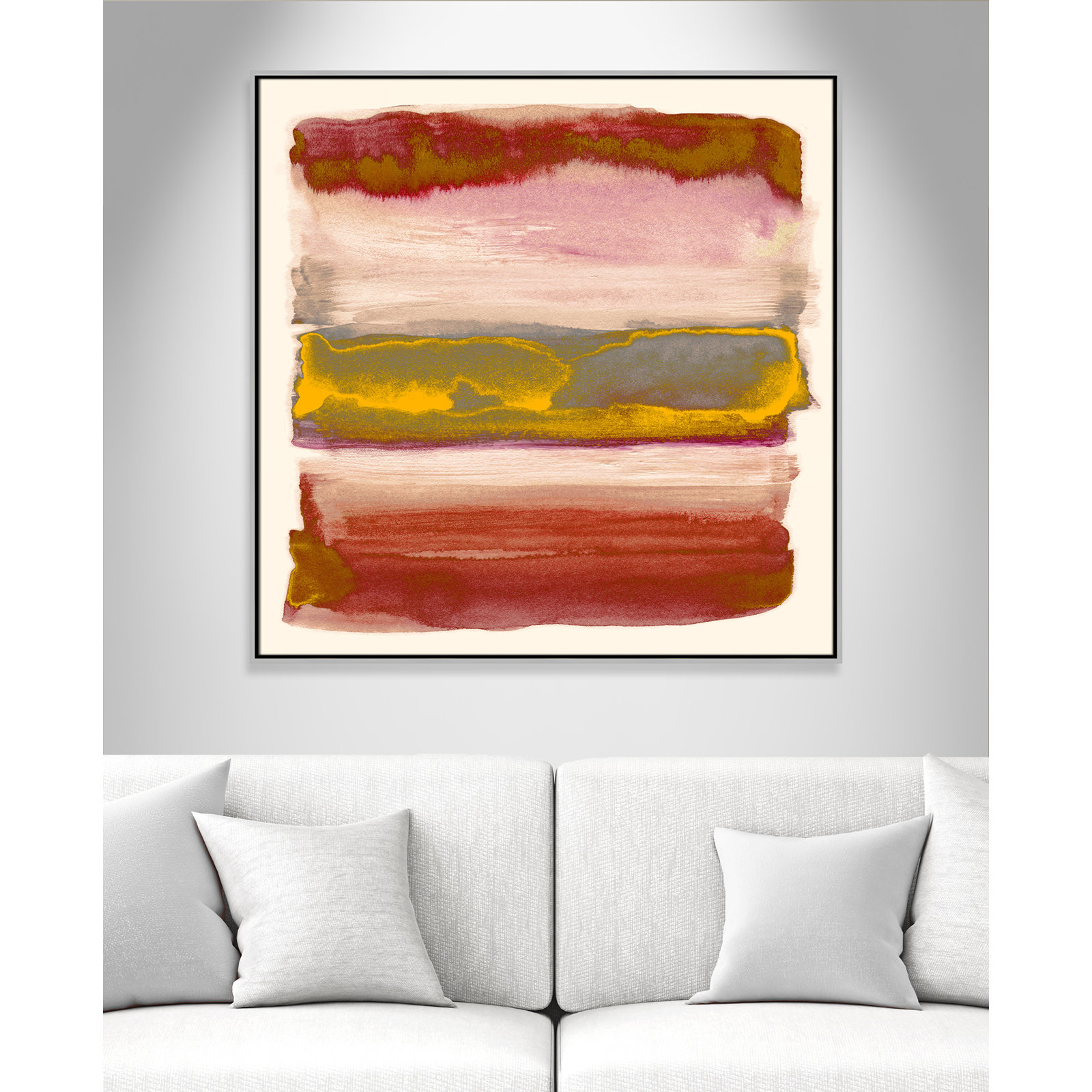 Yellow Sky II Print by Nan, Silver, 41.5" H x 41.5" W