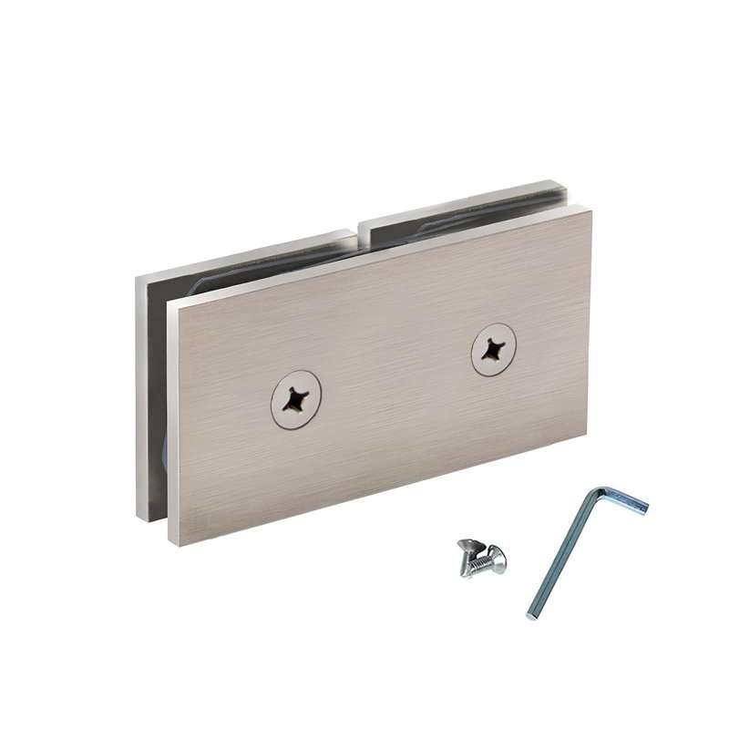 Pince pour douche en nickel brossé carré, Nickel brossé