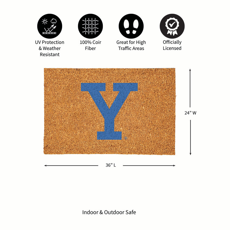 Grand tapis couleur coco Yale University, 36 po x 24 po